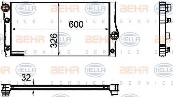 HELLA 8MK376755381 Радіатор, охолодження двигуна