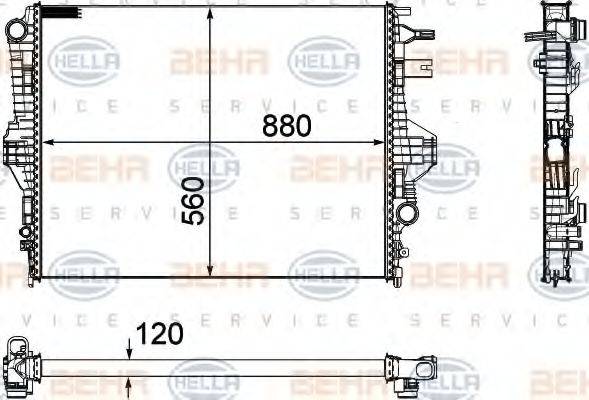 HELLA 8MK376756351 Радіатор, охолодження двигуна