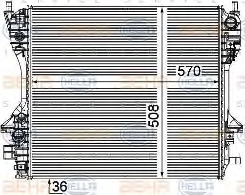 HELLA 8MK376756671 Радіатор, охолодження двигуна