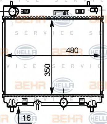 HELLA 8MK376756791 Радіатор, охолодження двигуна