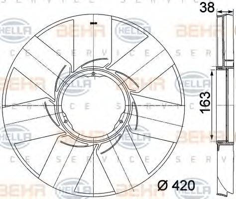 HELLA 8MV376757471 Крильчатка вентилятора, охолодження двигуна