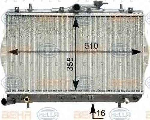 HELLA 8MK376762041 Радіатор, охолодження двигуна