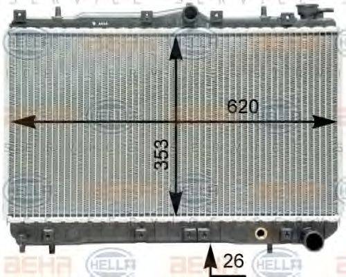 HELLA 8MK376762141 Радіатор, охолодження двигуна