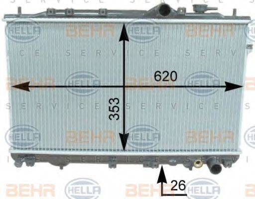 HELLA 8MK376762151 Радіатор, охолодження двигуна