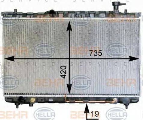 HELLA 8MK376762341 Радіатор, охолодження двигуна