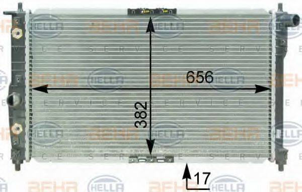 HELLA 8MK376762591 Радіатор, охолодження двигуна