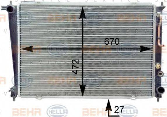 HELLA 8MK376763121 Радіатор, охолодження двигуна