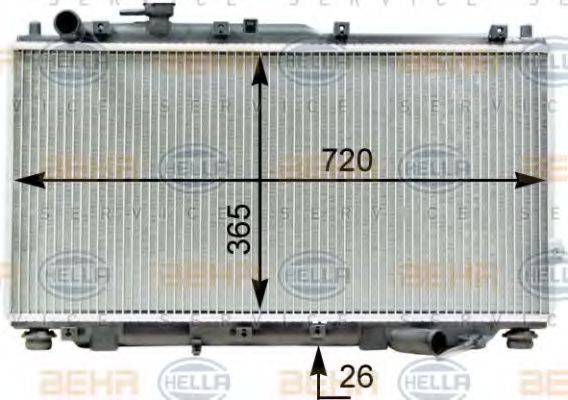 HELLA 8MK376763531 Радіатор, охолодження двигуна