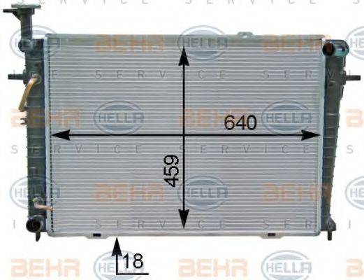 HELLA 8MK376763691 Радіатор, охолодження двигуна