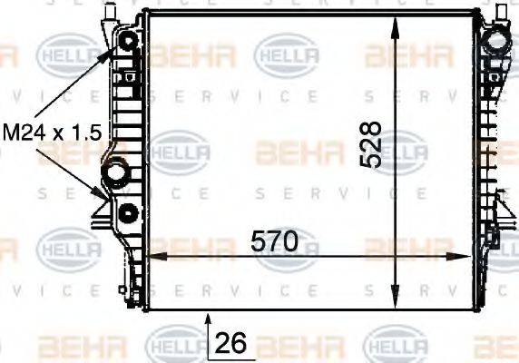 HELLA 8MK376764361 Радіатор, охолодження двигуна