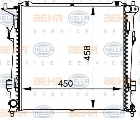 HELLA 8MK376764461 Радіатор, охолодження двигуна