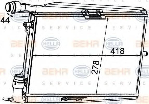 HELLA 8MK376765151 Радіатор, охолодження двигуна