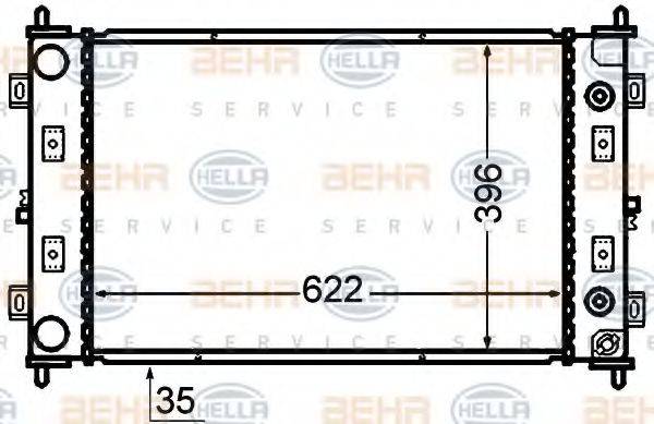 HELLA 8MK376766511 Радіатор, охолодження двигуна