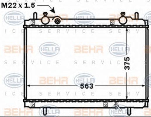 HELLA 8MK376767551 Радіатор, охолодження двигуна