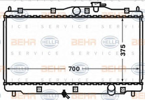 HELLA 8MK376768231 Радіатор, охолодження двигуна