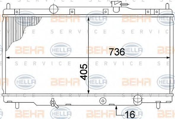 HELLA 8MK376768311 Радіатор, охолодження двигуна