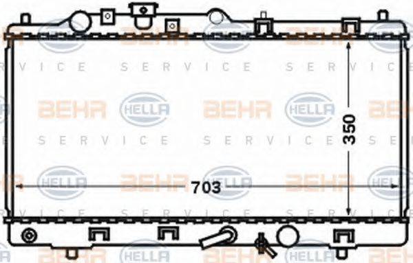 HELLA 8MK376769631 Радіатор, охолодження двигуна