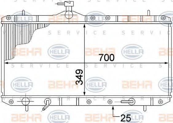 HELLA 8MK376773031 Радіатор, охолодження двигуна