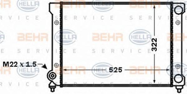 HELLA 8MK376773721 Радіатор, охолодження двигуна