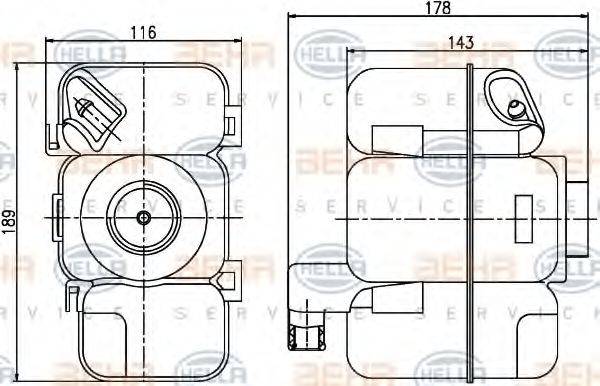 HELLA 8MA376789741 Компенсаційний бак, охолоджуюча рідина