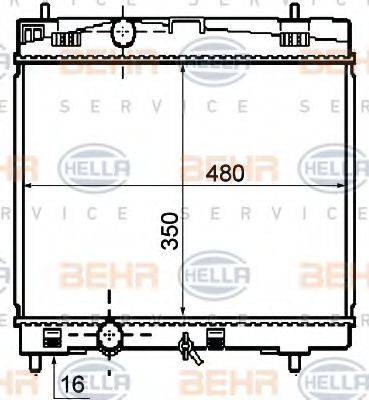 HELLA 8MK376790061 Радіатор, охолодження двигуна