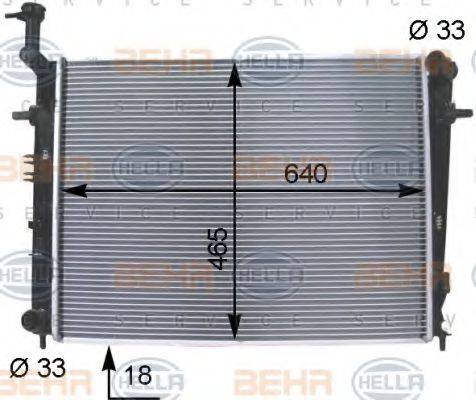 HELLA 8MK376790111 Радіатор, охолодження двигуна