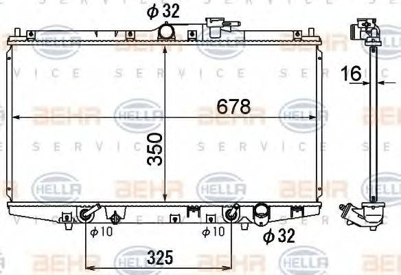 HELLA 8MK376790471 Радіатор, охолодження двигуна