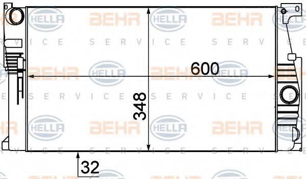 HELLA 8MK376791781 Радіатор, охолодження двигуна