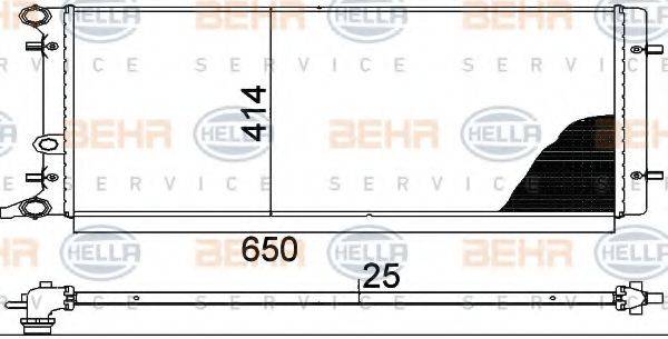 HELLA 8MK376888784 Радіатор, охолодження двигуна