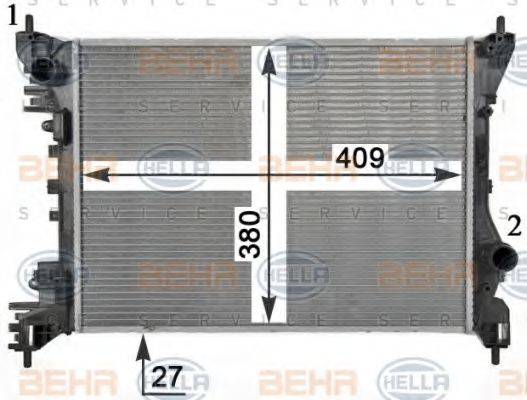 HELLA 8MK376900011 Радіатор, охолодження двигуна