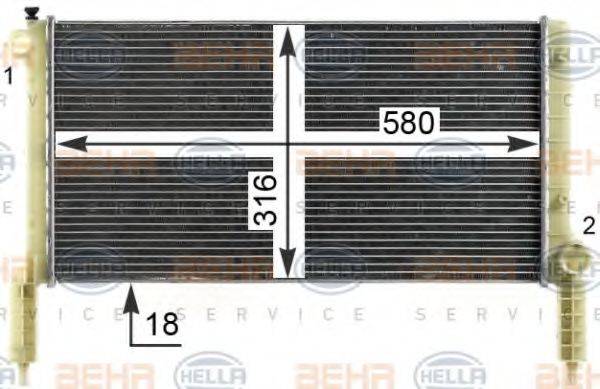 HELLA 8MK376900071 Радіатор, охолодження двигуна