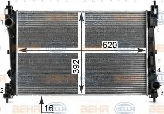 HELLA 8MK376900131 Радіатор, охолодження двигуна