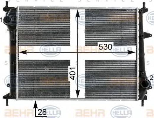 HELLA 8MK376900151 Радіатор, охолодження двигуна