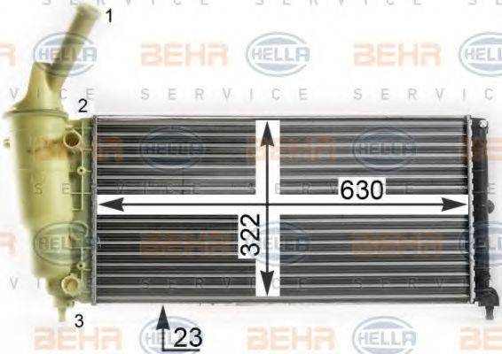 HELLA 8MK376900251 Радіатор, охолодження двигуна