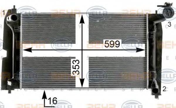 HELLA 8MK376900321 Радіатор, охолодження двигуна