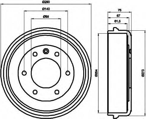 HELLA 8DT355300041 Гальмівний барабан