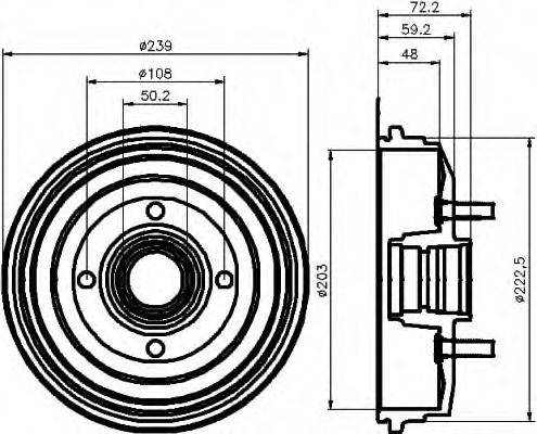 HELLA 8DT355300191 Гальмівний барабан