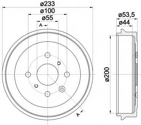 HELLA 8DT355300581 Гальмівний барабан