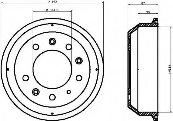 HELLA 8DT355300771 Гальмівний барабан