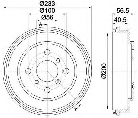 HELLA 8DT355301011 Гальмівний барабан