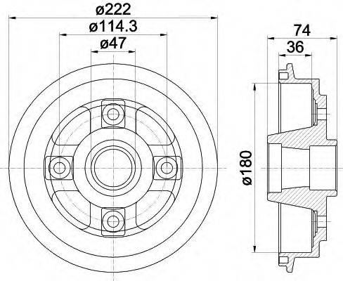 HELLA 8DT355301381 Гальмівний барабан