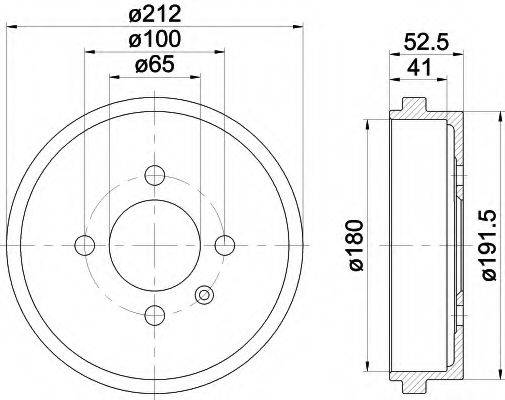 HELLA 8DT355301561 Гальмівний барабан