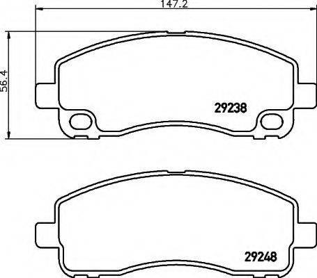 HELLA 8DB355005601 Комплект гальмівних колодок, дискове гальмо