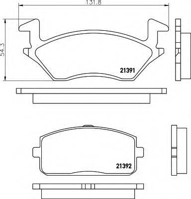 HELLA 8DB355005811 Комплект гальмівних колодок, дискове гальмо