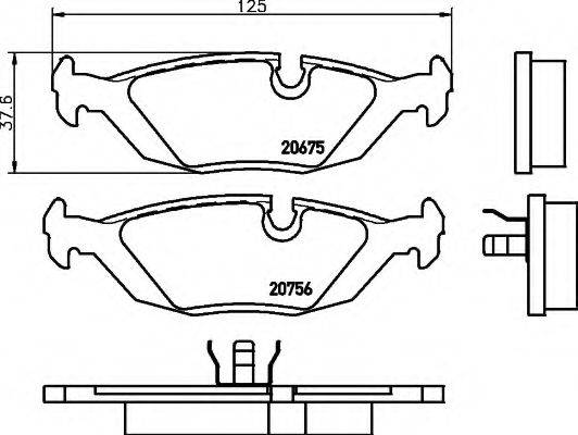 HELLA 8DB355006041 Комплект гальмівних колодок, дискове гальмо