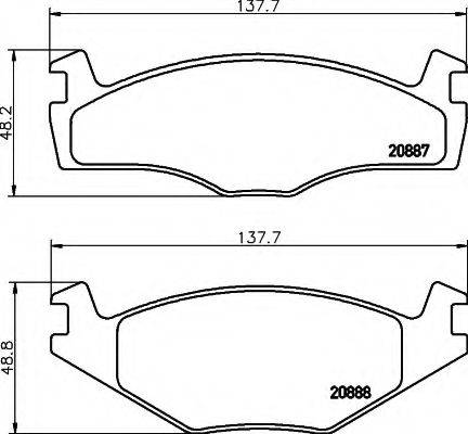 HELLA 8DB355006381 Комплект гальмівних колодок, дискове гальмо