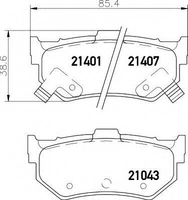 HELLA 8DB355006281 Комплект гальмівних колодок, дискове гальмо