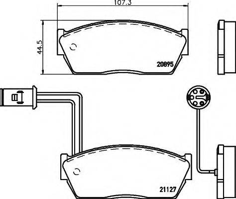 HELLA 8DB355006311 Комплект гальмівних колодок, дискове гальмо