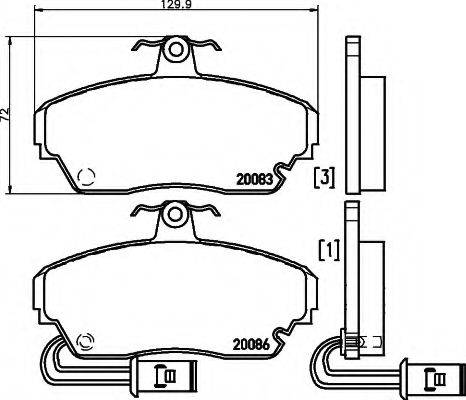 HELLA 8DB355006321 Комплект гальмівних колодок, дискове гальмо