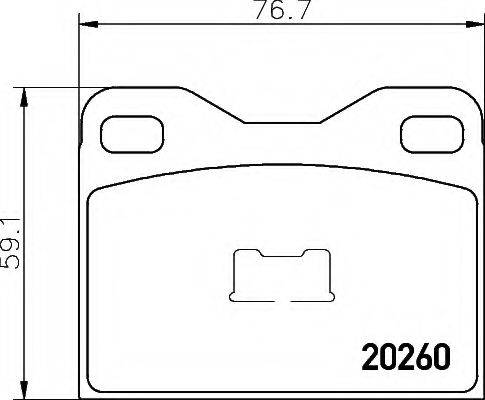 HELLA 8DB355007031 Комплект гальмівних колодок, дискове гальмо